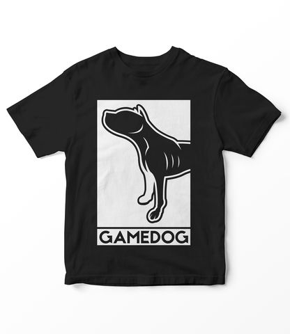 KIDS GAMEDOG™ Pitbull Portrait T-Shirt - Black / White